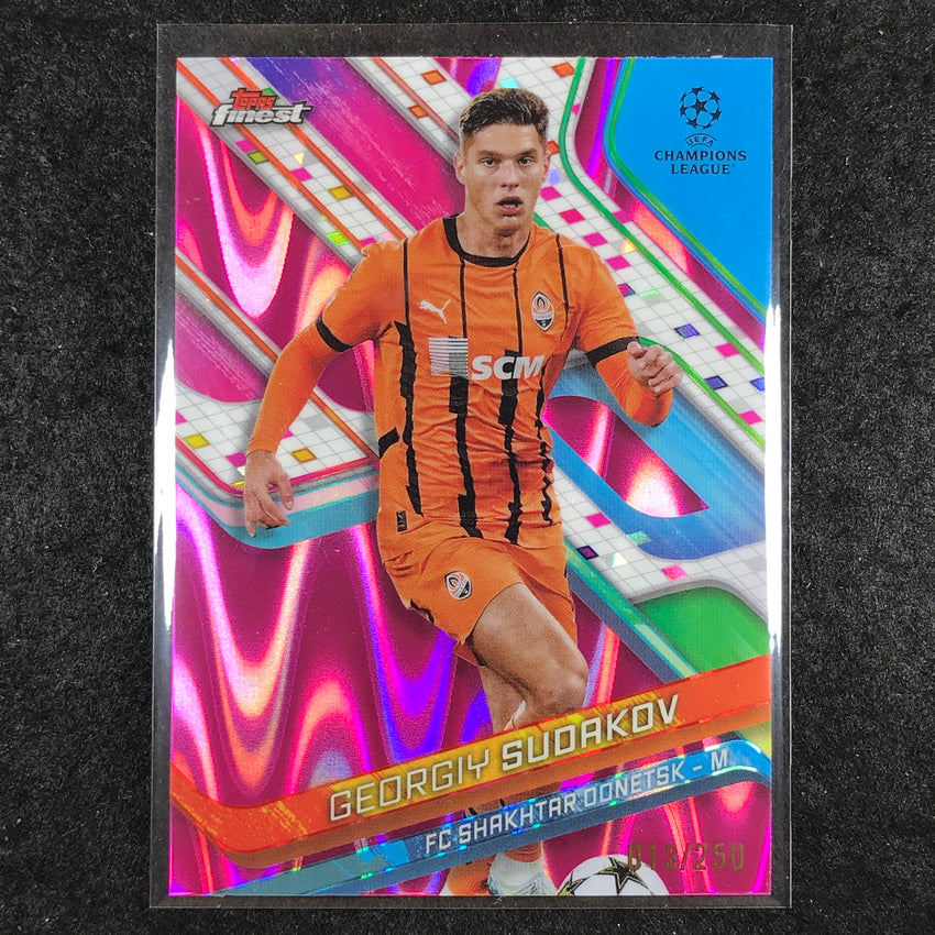 2024-25 Topps Finest UEFA Club Comp GEORGIY SUDAKOV Pink RayWave /250 #40