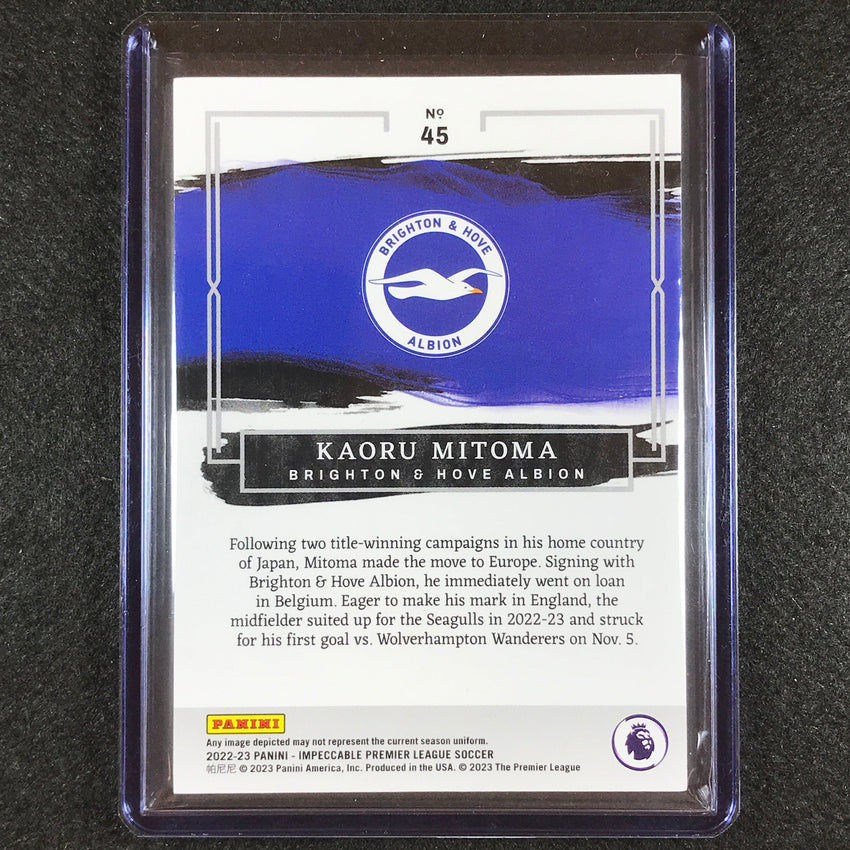 2022-23 Impeccable Epl Kaoru Mitoma Rookie Base Holo Silver 11/18