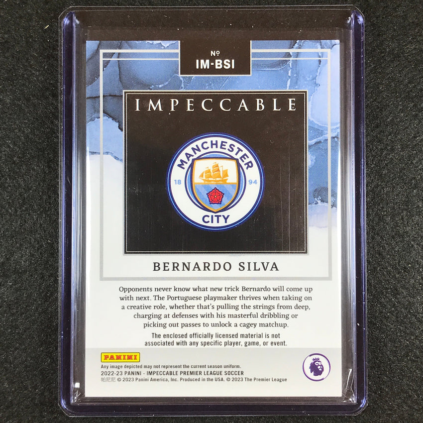 2022-23 Impeccable Epl Bernardo Silva Materials Jersey Patch Relic Platinum 1/1