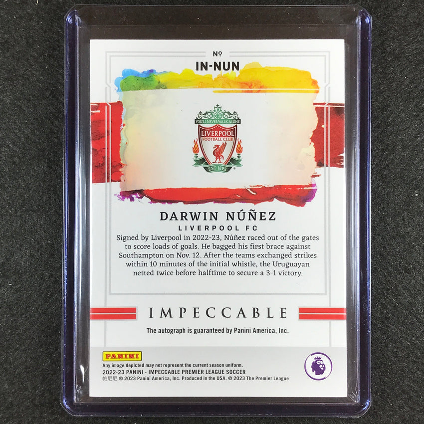 2022-23 Impeccable Epl Darwin Nunez Indelible Ink Auto Silver 58/59