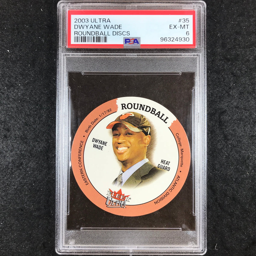 2003 Ultra DWYANE WADE Rookie Roundball Discs #35 PSA 6 (930)