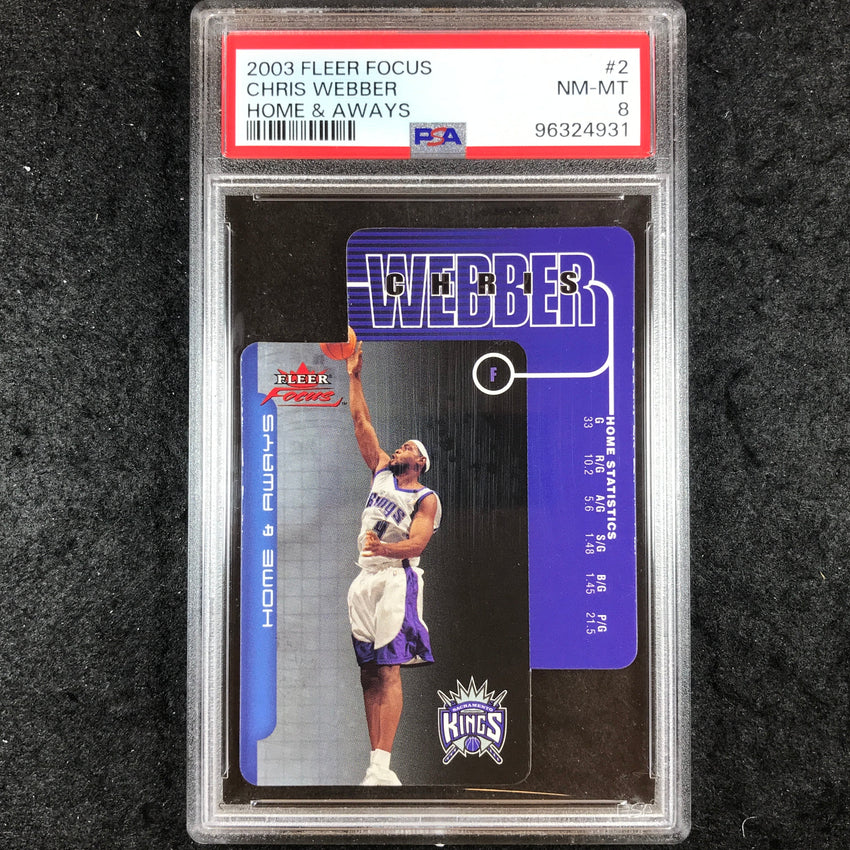 2003 Fleer Focus CHRIS WEBBER Home & Aways 378/500 #2 PSA 8 (931)