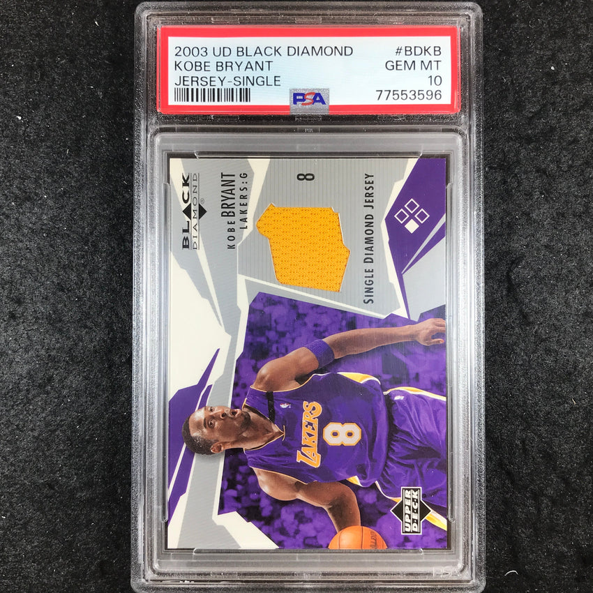 2003 UD Black Diamond KOBE BRYANT Jersey Single #BDKB PSA 10 (596)