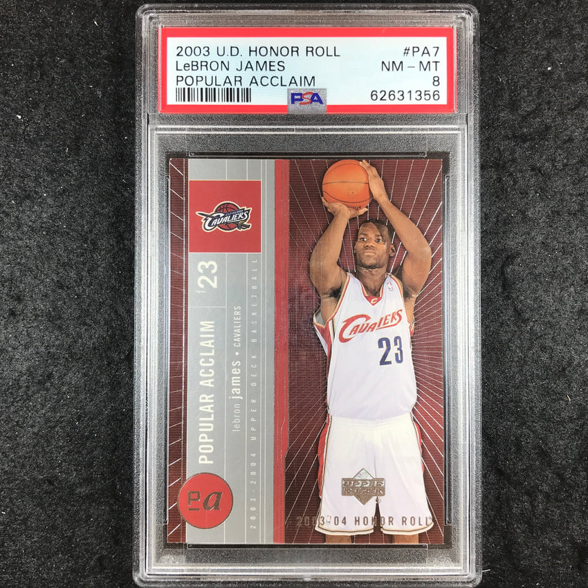 2003 U.D. Honor Roll LEBRON JAMES Rookie Popular Acclaim #PA7 PSA 8 (356)