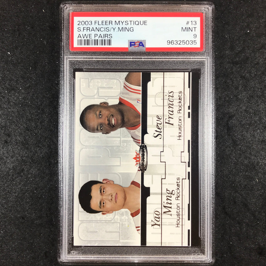 2003 Fleer Mystique STEVE FRANCIS YAO MING Awe Pairs 329/500 #13 PSA 9 (035)