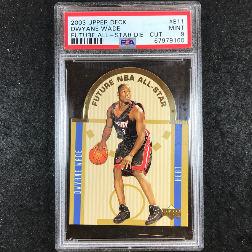 2003 Upper Deck DWYANE WADE Future All-Star Rookie Die-Cut #E11 PSA 9 (160)
