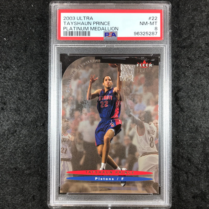 2003 Ultra TAYSHAUN PRINCE Platinum Medallion 50/100 #22 PSA 8 (287)