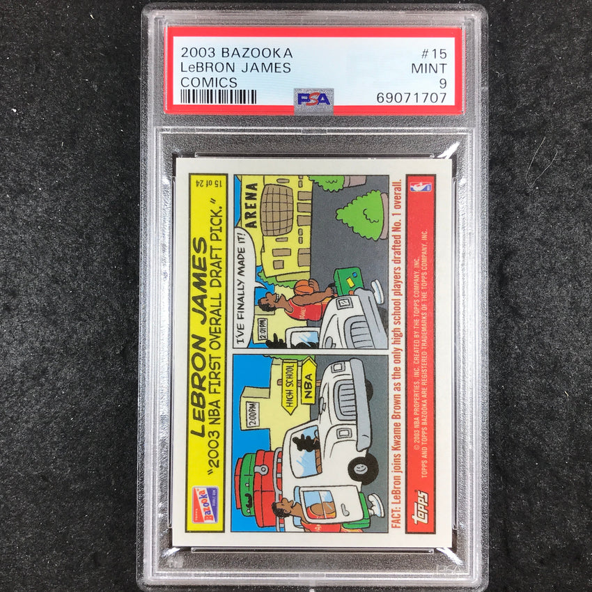 2003 Bazooka LEBRON JAMES Rookie Comics #15 PSA 9 (707)