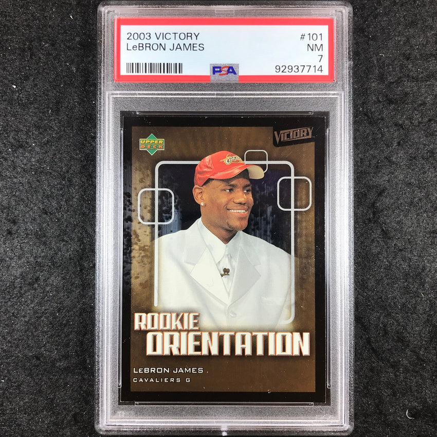2003 Victory LEBRON JAMES Rookie Orientation #101 PSA 7 (714)