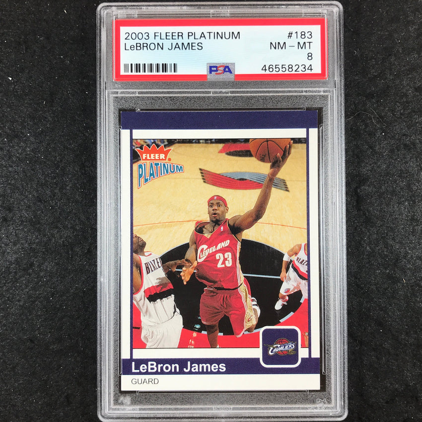 2003 Fleer Platinum LEBRON JAMES Rookie 689/750 #183 PSA 8 (234)