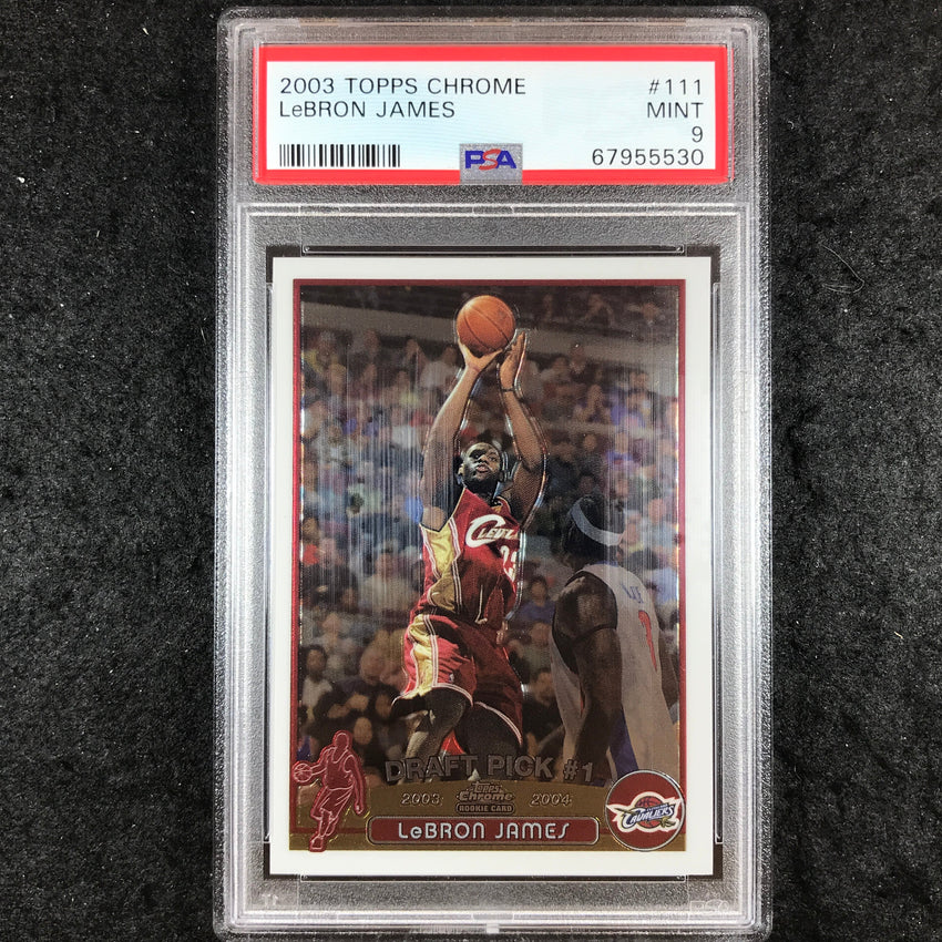 2003 Topps Chrome LEBRON JAMES Rookie #111 PSA 9 (530)