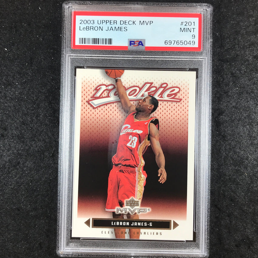 2003 Upper Deck MVP LEBRON JAMES Rookie #201 PSA 9 (049)