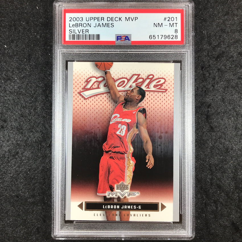 2003 Upper Deck MVP LEBRON JAMES Rookie Silver #201 PSA 8 (628)
