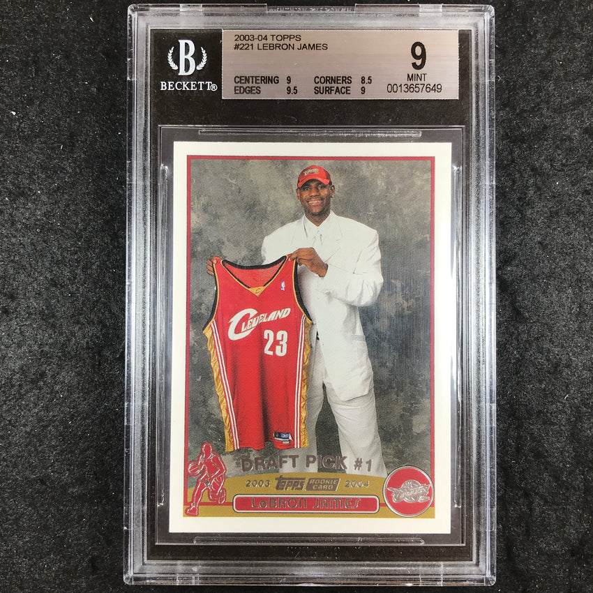 2003-04 Topps LEBRON JAMES Rookie #221 BGS 9 (649)