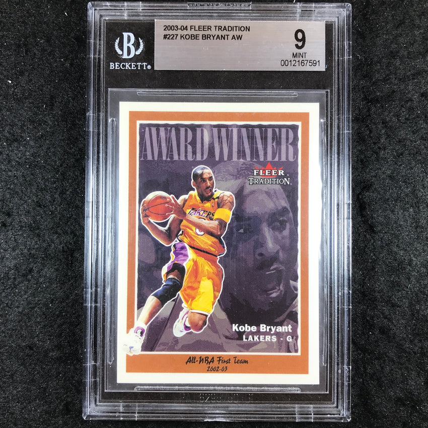 2003-04 Fleer Tradition KOBE BRYANT Award Winner #227 BGS 9 (591)