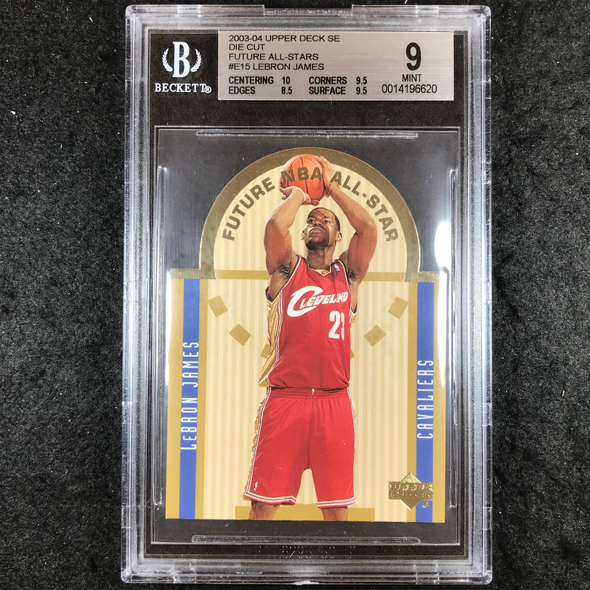 2003-04 UD SE LEBRON JAMES Rookie Future All-Stars Die-Cut #E15 BGS 9 (620)