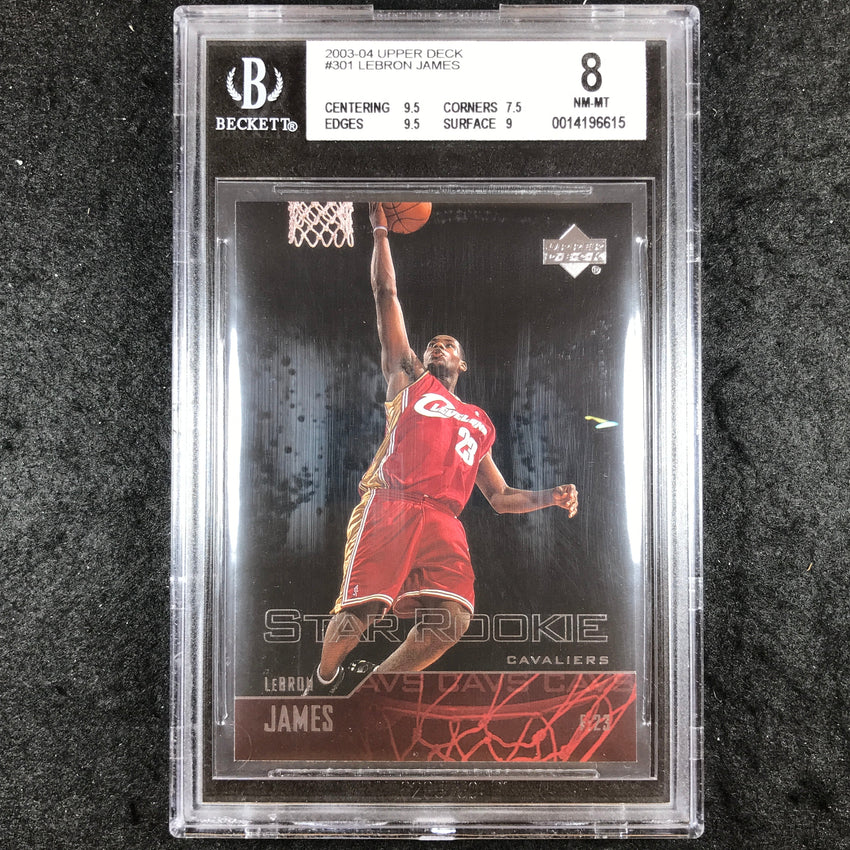 2003-04 Upper Deck LEBRON JAMES Star Rookie #301 BGS 8 (615)