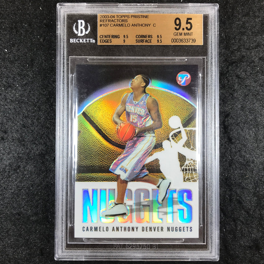 2003-04 Topps Pristine CARMELO ANTHONY Rookie Refractors 1972/1999 #107 BGS 9.5
