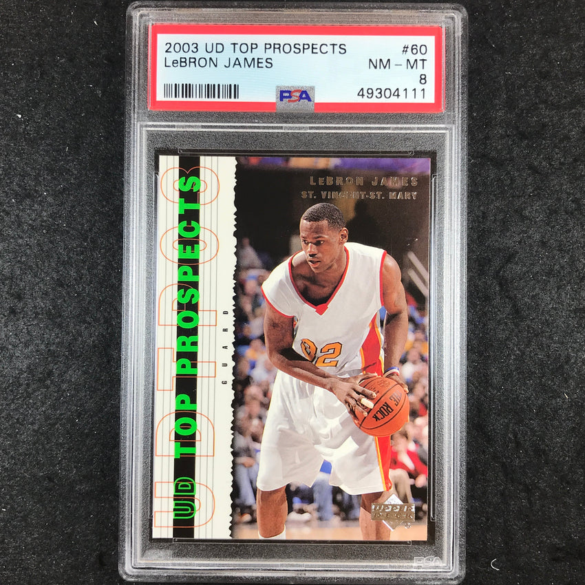 2003 UD Top Prospects LEBRON JAMES Rookie #60 PSA 8 (111)
