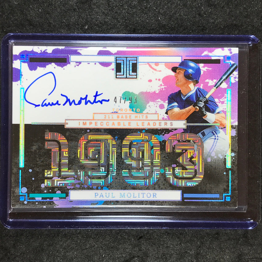 2025 Impeccable Baseball PAUL MOLITOR Impeccable Leaders Auto 47/93