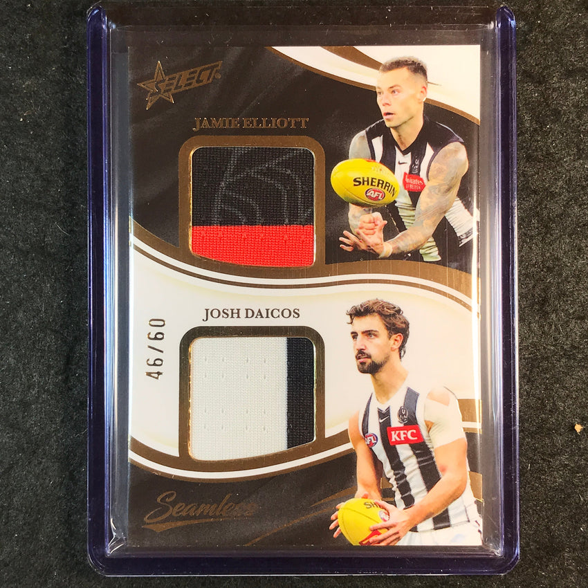 2025 Select AFL Seamless JAMIE ELLIOTT JOSH DAICOS Dual Patch 46/60 #11