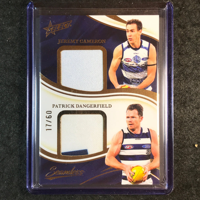 2025 Select AFL Seamless JEREMY CAMERON PATRICK DANGERFIELD Dual Patch 17/60 #19