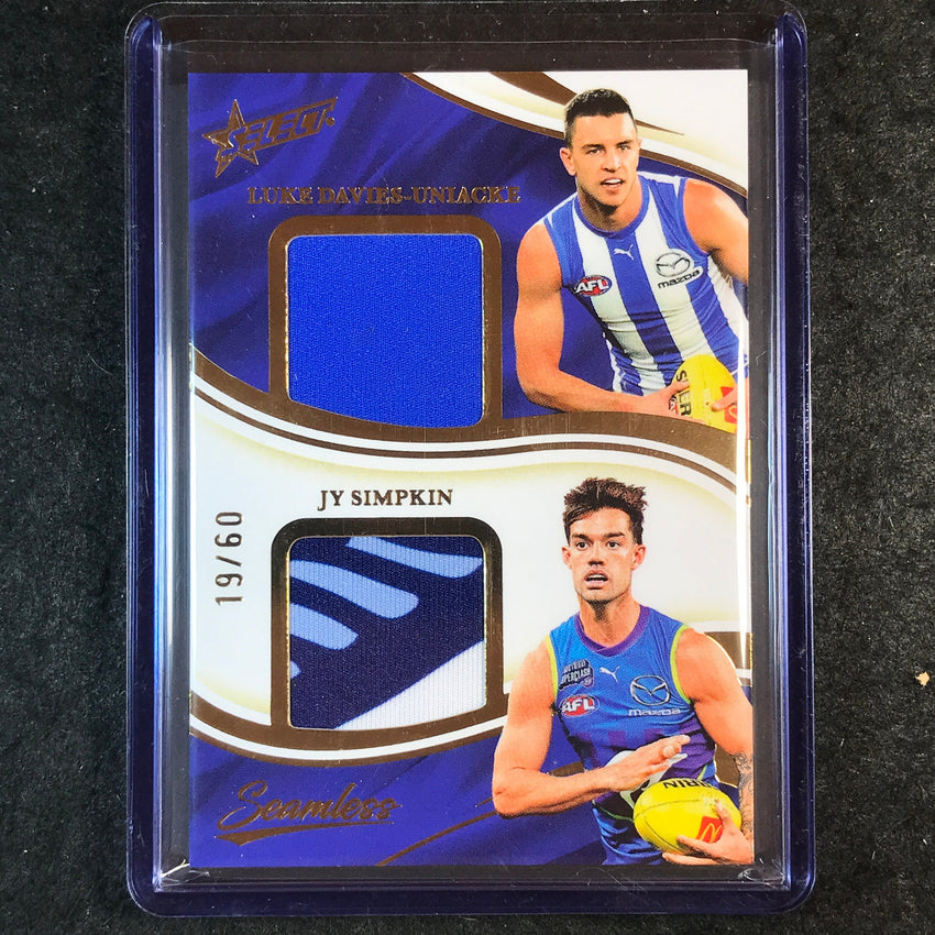 2025 Select AFL Seamless LUKE DAVIES-UNIACKE JY SIMPKIN Dual Patch 19/60 #35