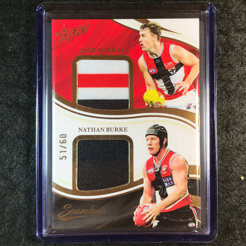 2025 Select AFL Seamless JACK MACRAE NATHAN BURKE Dual Patch 51/60 #43