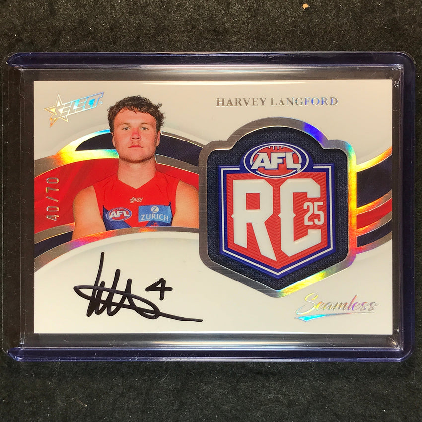 2025 Select AFL Seamless HARVEY LANGFORD Rookie Badge Signature Auto 40/70 #6