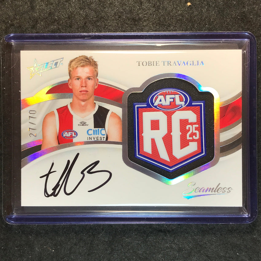 2025 Select AFL Seamless TOBIE TRAVAGLIE Rookie Badge Signature Auto 27/70 #8