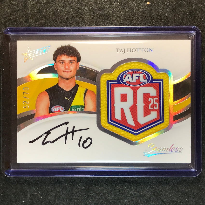 2025 Select AFL Seamless TAJ HOTTON Rookie Badge Signature Auto 52/70 #12