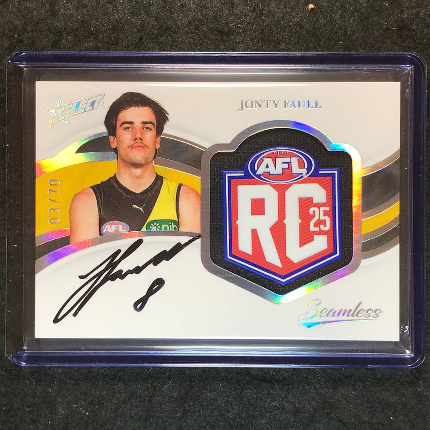 2025 Select AFL Seamless JONTY FAULL Rookie Badge Signature Auto 03/70 #14