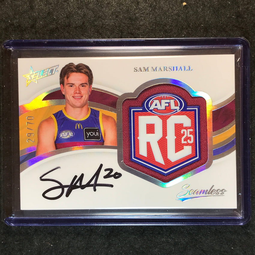 2025 Select AFL Seamless SAM MARSHALL Rookie Badge Signature Auto 29/70 #25