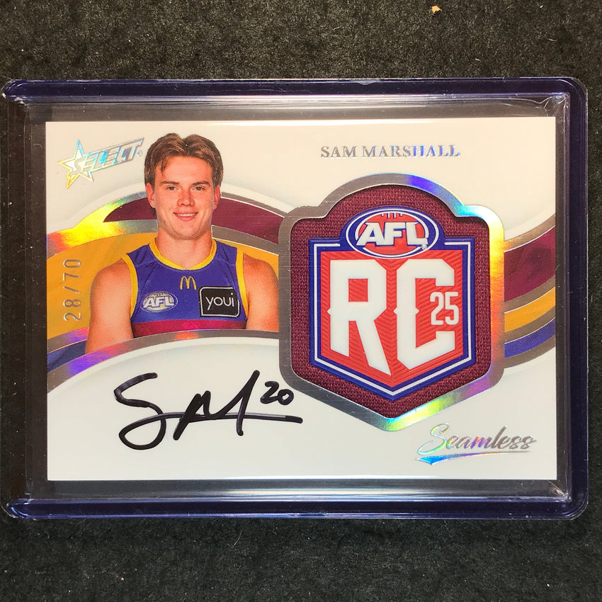 2025 Select AFL Seamless SAM MARSHALL Rookie Badge Signature Auto 28/70 #25