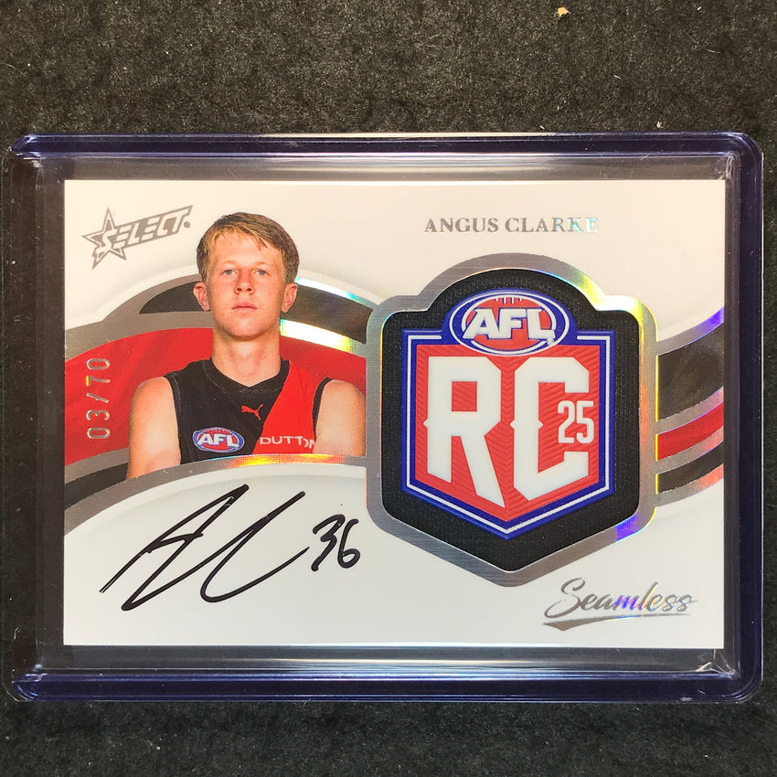 2025 Select AFL Seamless ANGUS CLARKE Rookie Badge Signature Auto 03/70 #39
