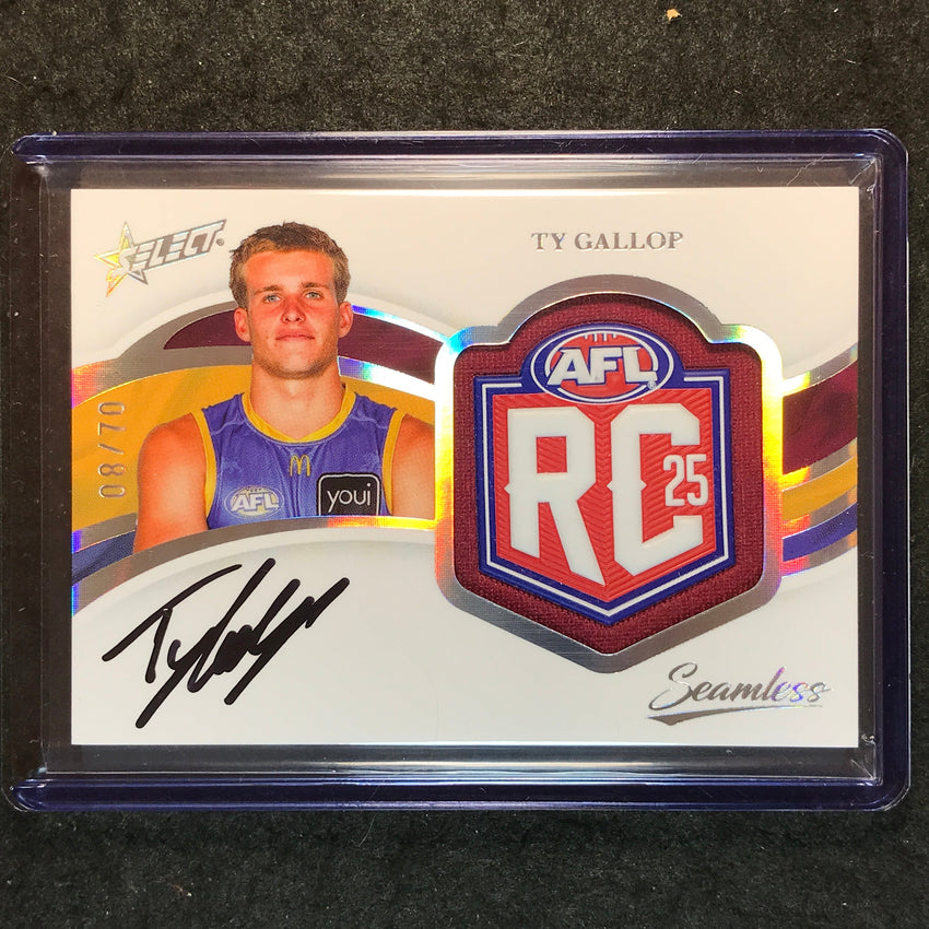 2025 Select AFL Seamless TY GALLOP Rookie Badge Signature Auto 08/70 #42