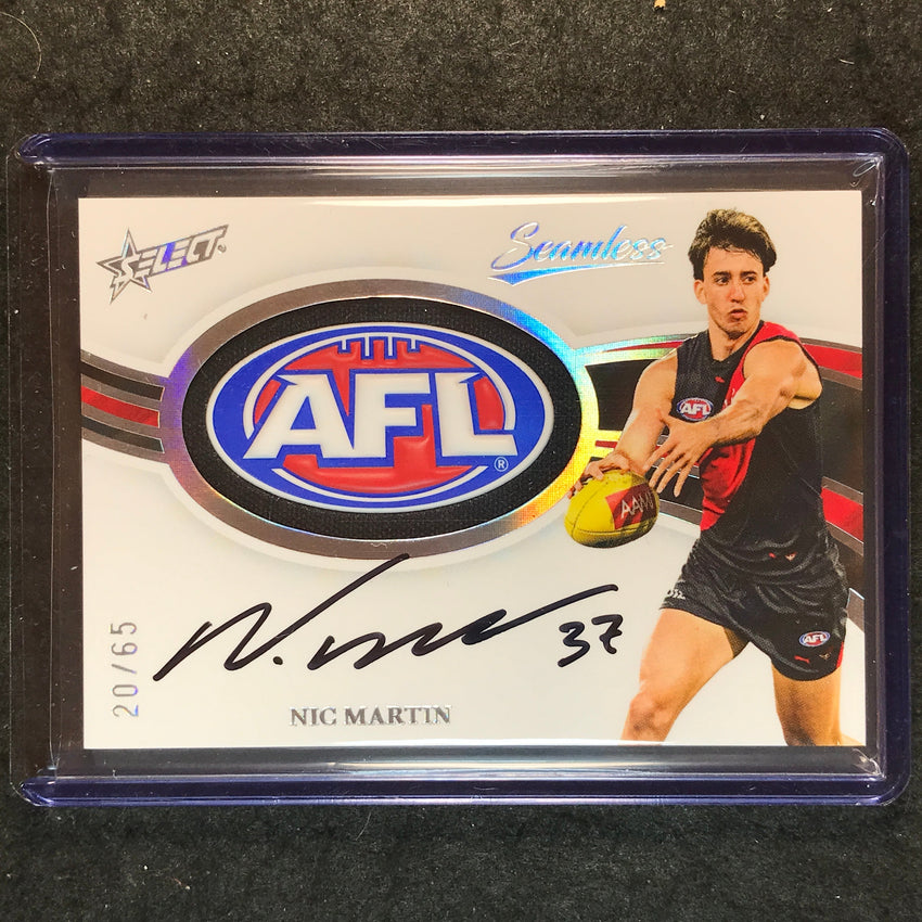 2025 Select AFL Seamless NIC MARTIN AFL Badge Signature Auto 20/65 #14