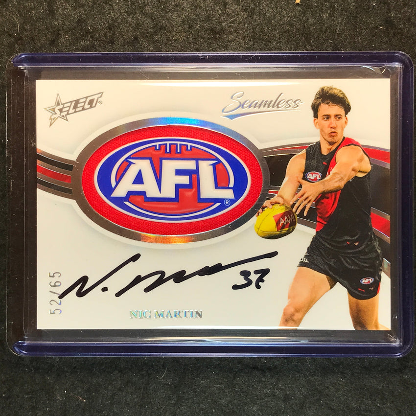 2025 Select AFL Seamless NIC MARTIN AFL Badge Signature Auto 52/65 #14