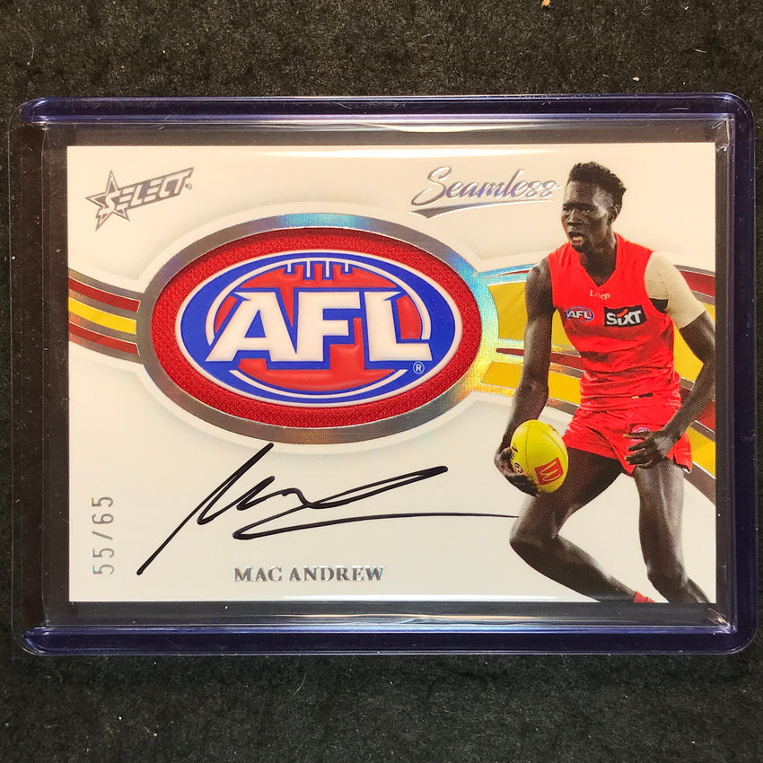 2025 Select AFL Seamless MAC ANDREW AFL Badge Signature Auto 55/65 #25