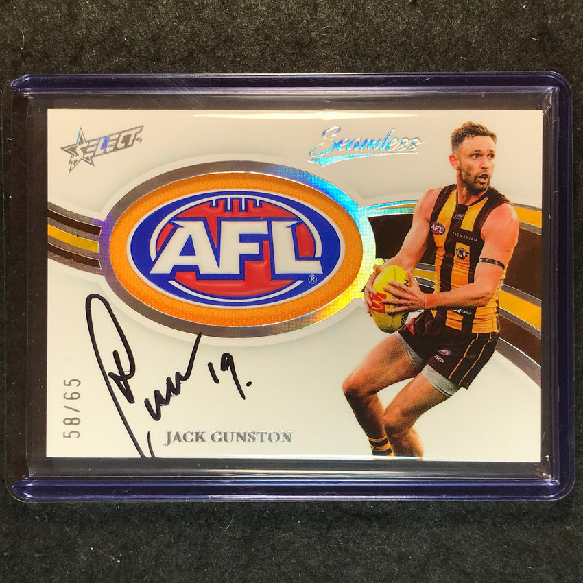 2025 Select AFL Seamless JACK GUNSTON AFL Badge Signature Auto 58/65 #29