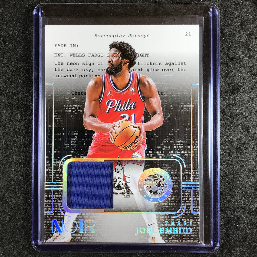 2023-24 Noir NBA JOEL EMBIID Screenplay Jersey Relic 72/99