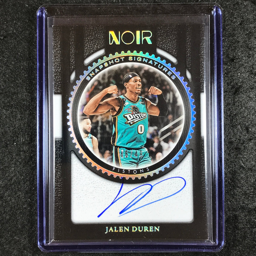 2023-24 Noir NBA JALEN DUREN Snapshot Signatures Auto Holo Silver 46/49
