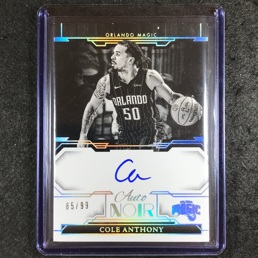 2023-24 Noir NBA COLE ANTHONY Auto Noir Black and White Holo Silver 85/99