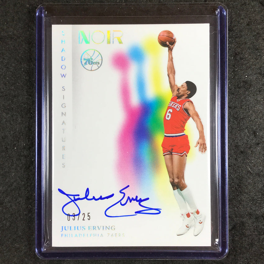 2023-24 Noir NBA JULIUS ERVING Shadow Signatures Auto Holo Silver 3/25