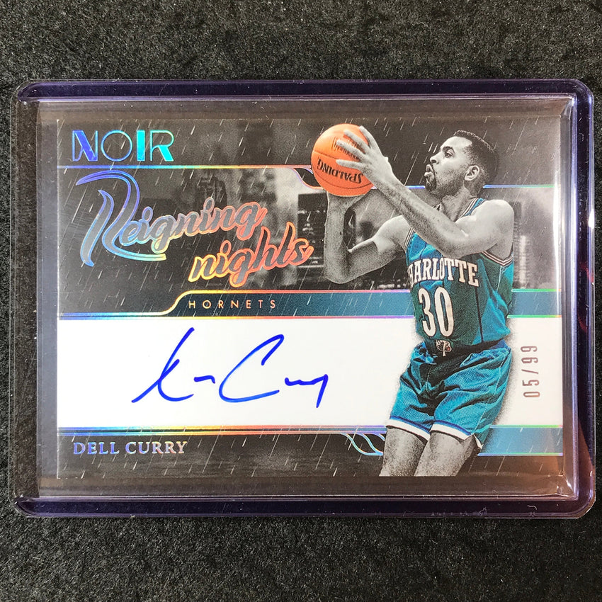 2023-24 Noir NBA DELL CURRY Reigning Nights Signatures Auto Holo Silver 5/99