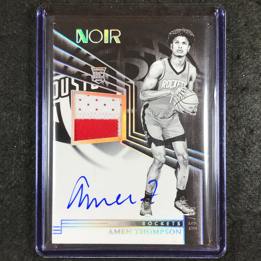 2023-24 Noir NBA AMEN THOMPSON Rookie Patch Auto Black and White 95/99 #302