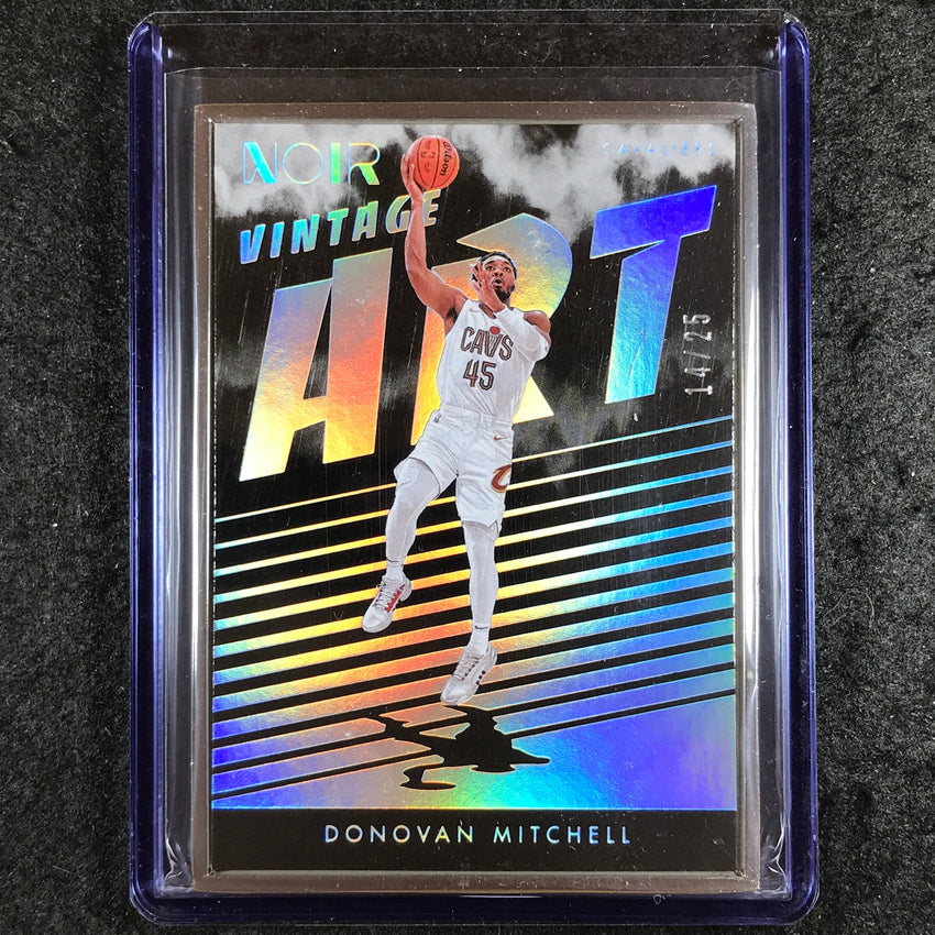 2023-24 Noir NBA DONOVAN MITCHELL Vintage Art Silver Metal Frame 14/25
