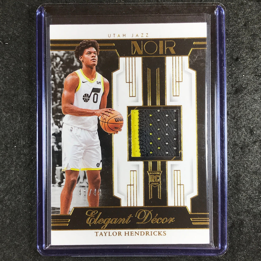 2023-24 Noir NBA TAYLOR HENDRICKS Elegant Decor Rookie Jersey Prime Gold 45/49