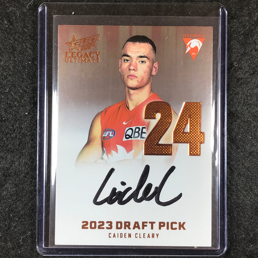 2024 Select AFL Legacy Ultimate CAIDEN CLEARY Draft Pick Signatures 97/175 #24