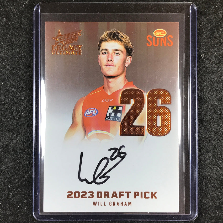 2024 Select AFL Legacy Ultimate WILL GRAHAM Draft Pick Signatures Copper 118/175